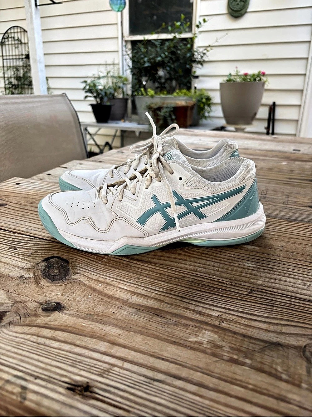 ASICS Gel-Dedicate 7 Women’s Size 9 White Mint Tennis Court Shoes 1042A167